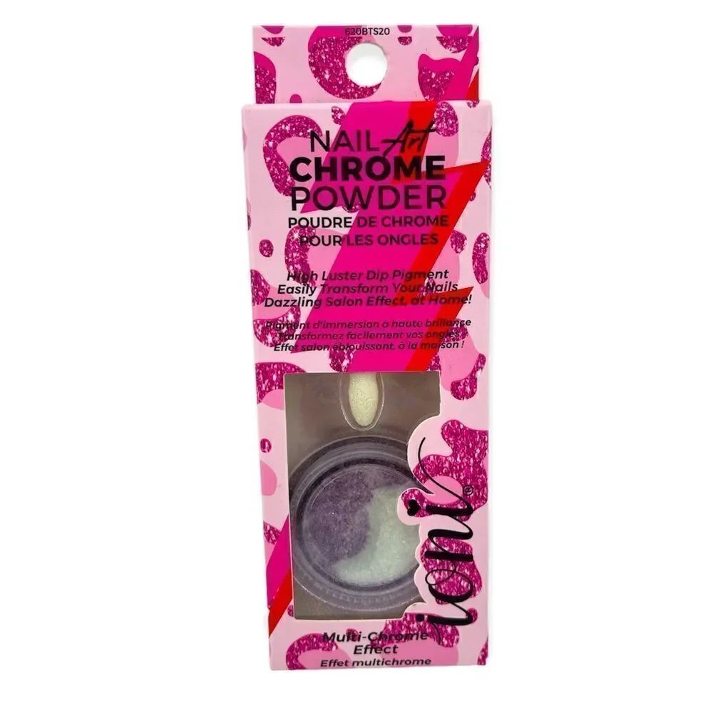 Ioni Boujee Pink Nail Art Chrome Powder Dip Pigment Multi-Chrome Effect